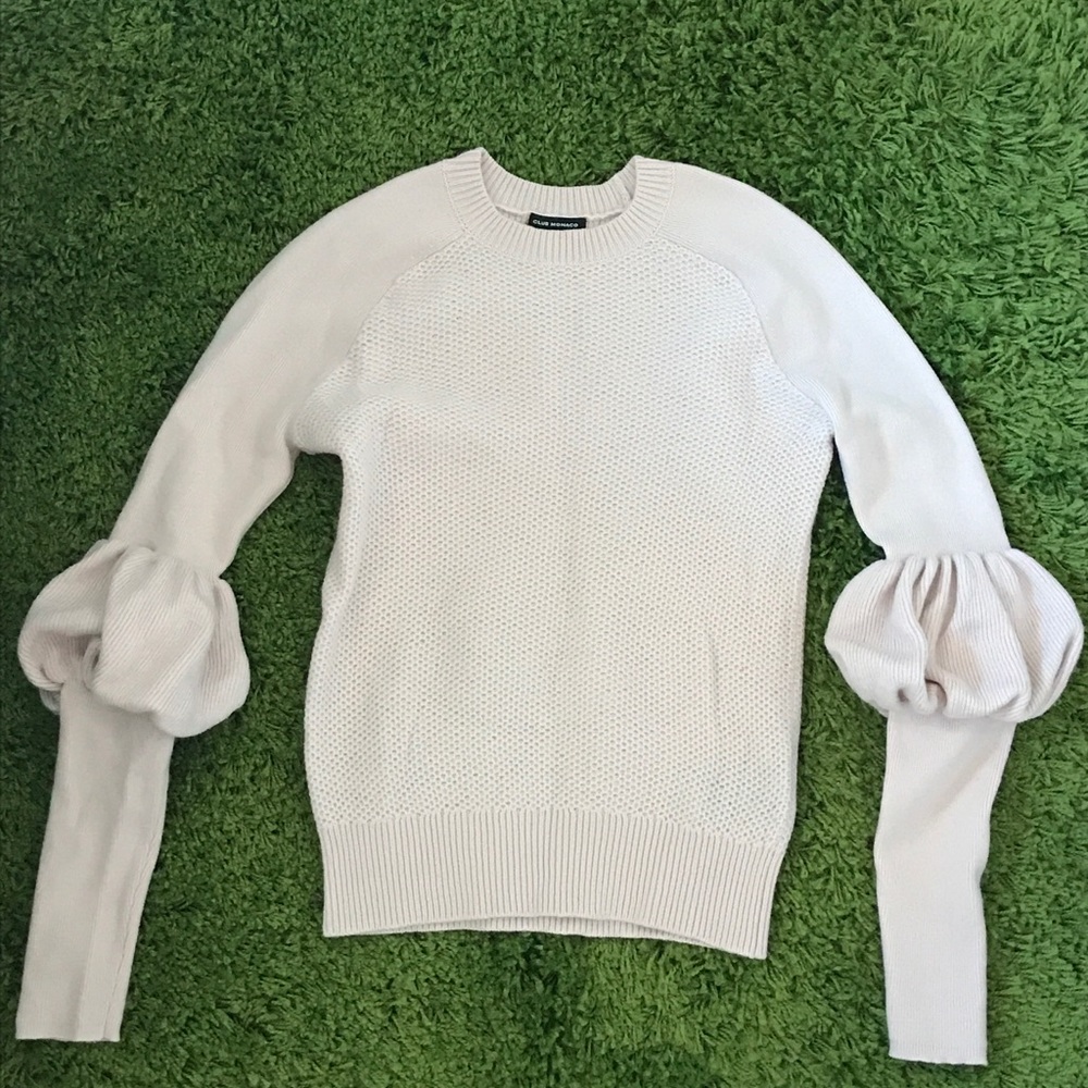 Club Monaco Merino Wool Bubble Sleeve Sweater